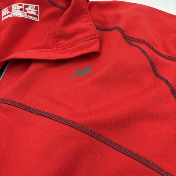 New Balance Jogger Jacket Mens Size Extra Large Pull Over Quarter Zip Red - Picture 3 of 12